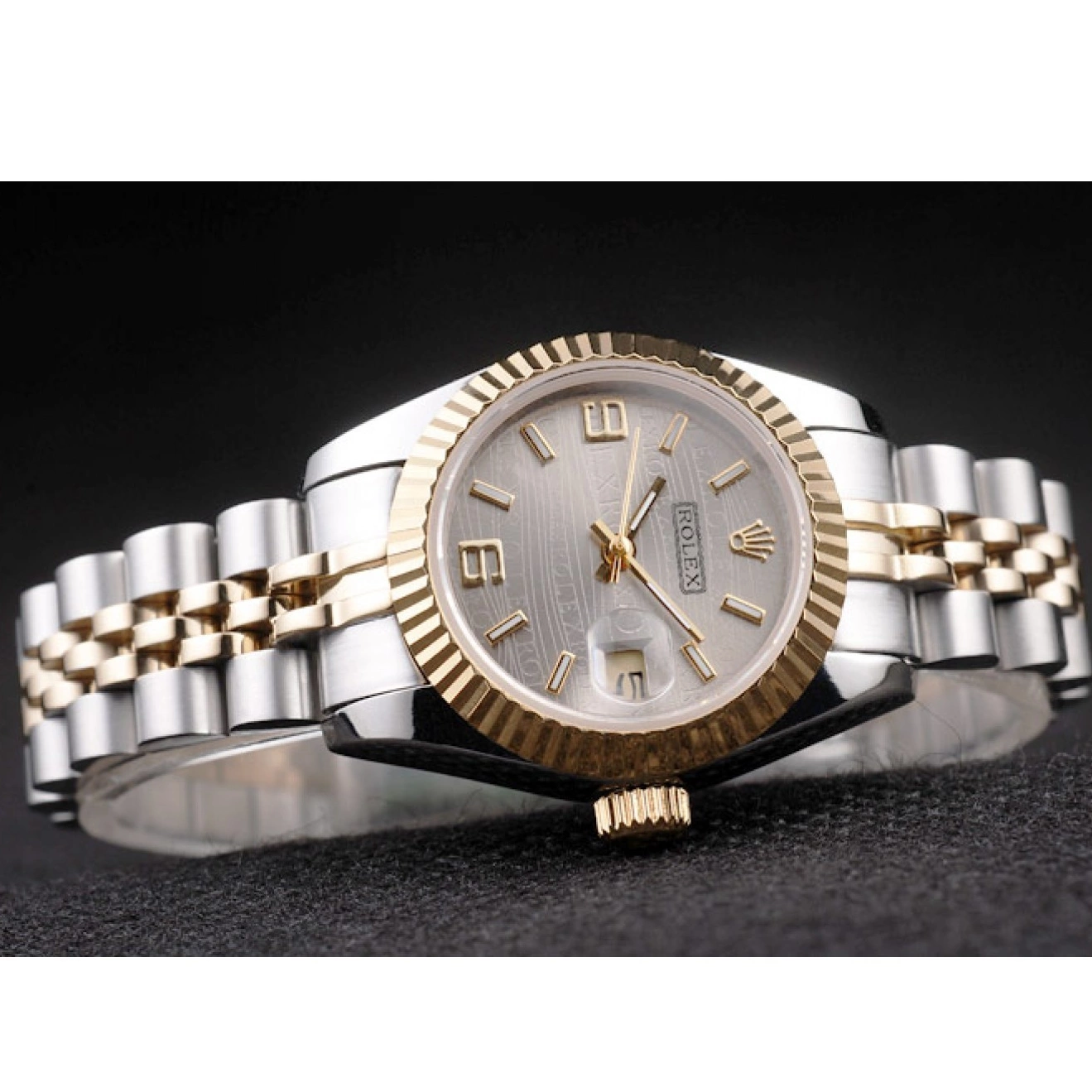 AAA Replica Watches Rolex Steel Two Stainless Gold 98078 Plated Datejust Tone Yellow 0805